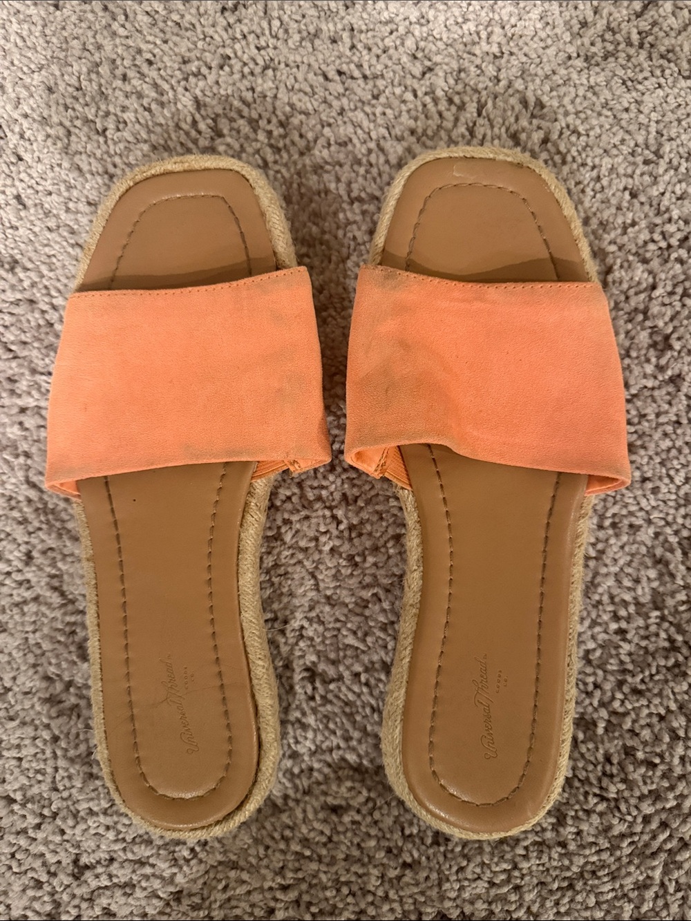 Universal Thread Coral-Orange Slide Sandals